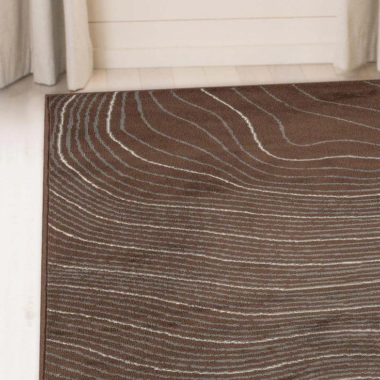 Veer Modern Abstract Wood Grain Indoor Area Rug Or Runner