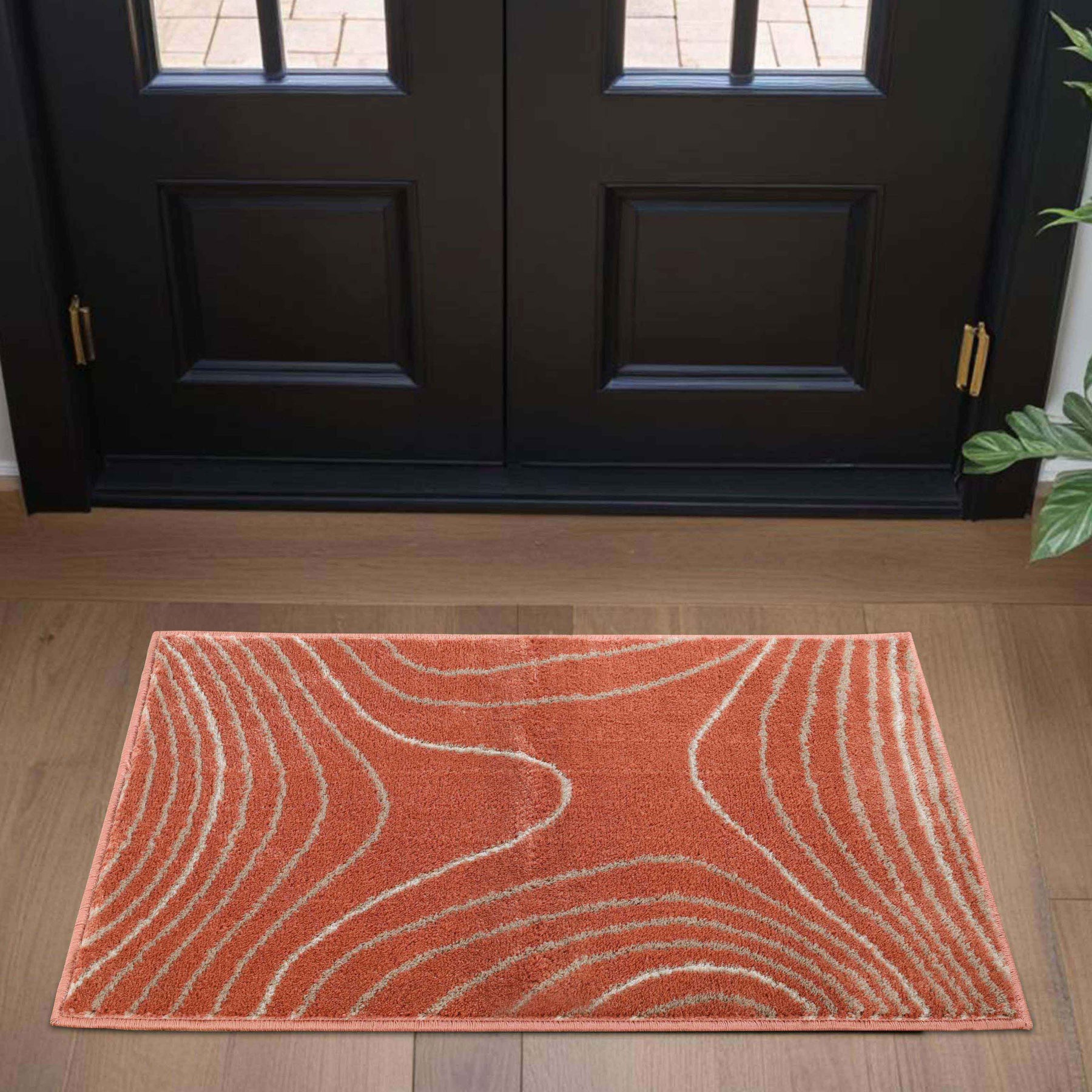 Veer Modern Abstract Wood Grain Indoor Area Rug Or Runner
