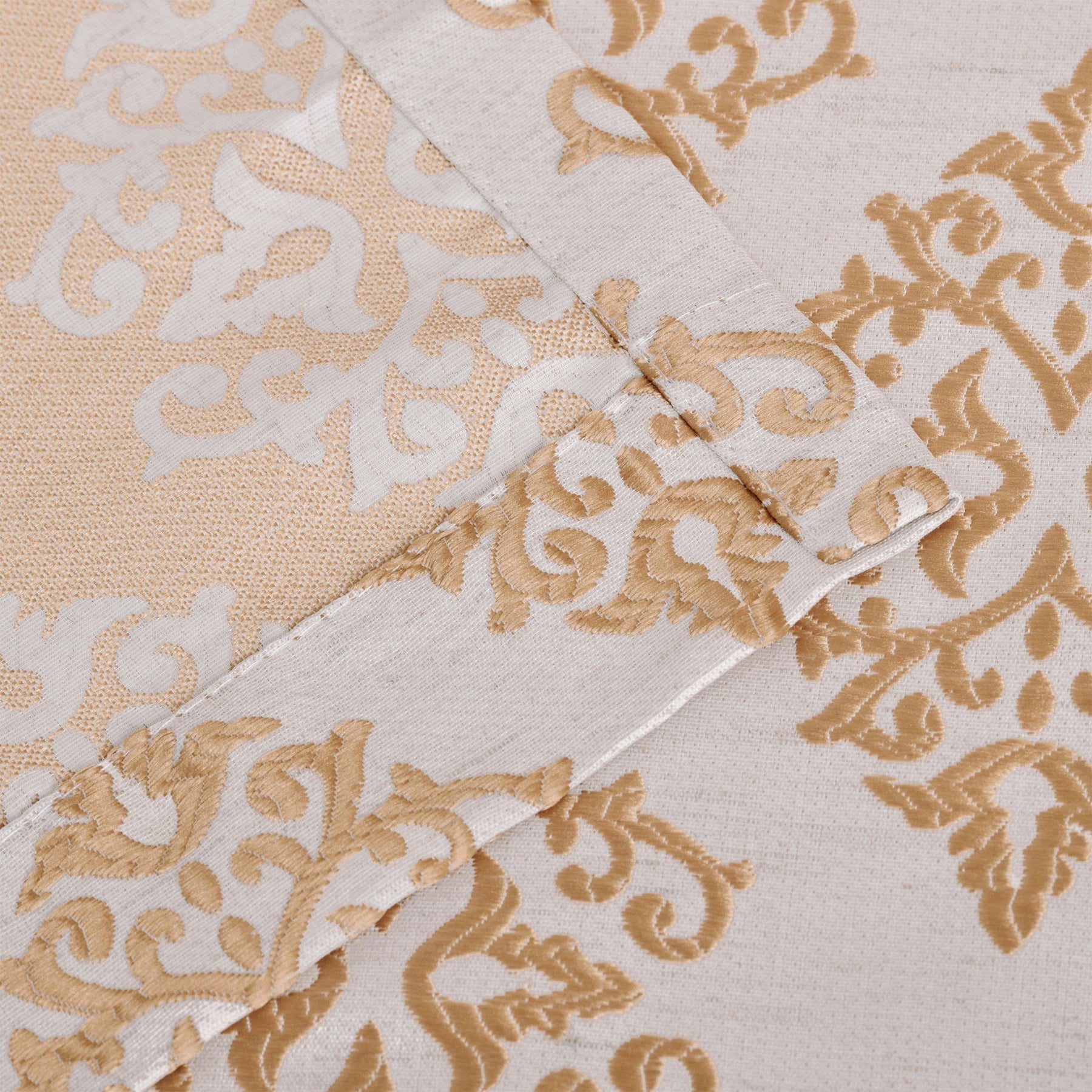 Venetian Damask Jacquard Grommet Traditional Curtain Panel Set