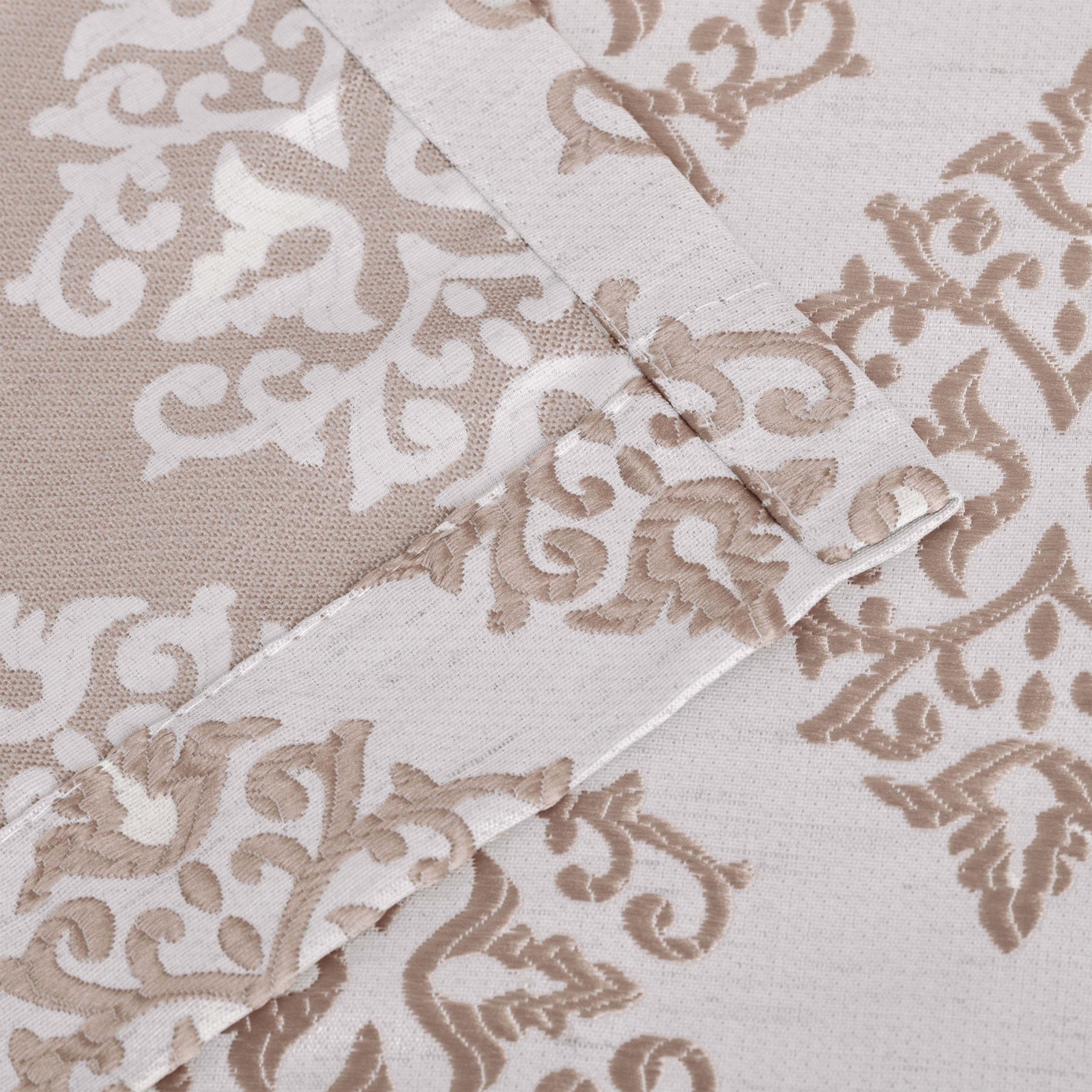 Venetian Damask Jacquard Grommet Traditional Curtain Panel Set