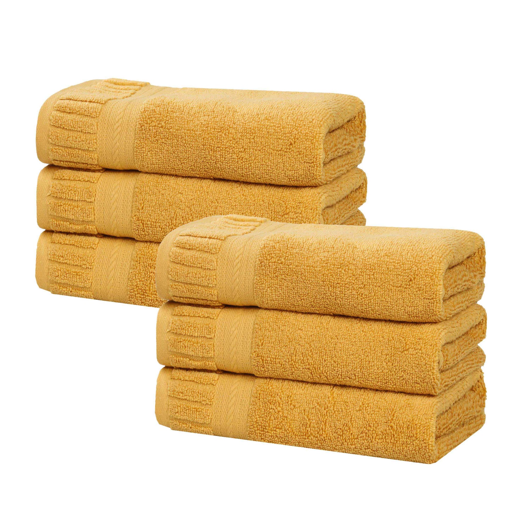 Venice Zero Twist Cotton Medium Weight Absorbent Hand Towels, Set of 6