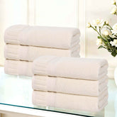Zero Twist Cotton Hand Towels 6 Piece Venice Collection