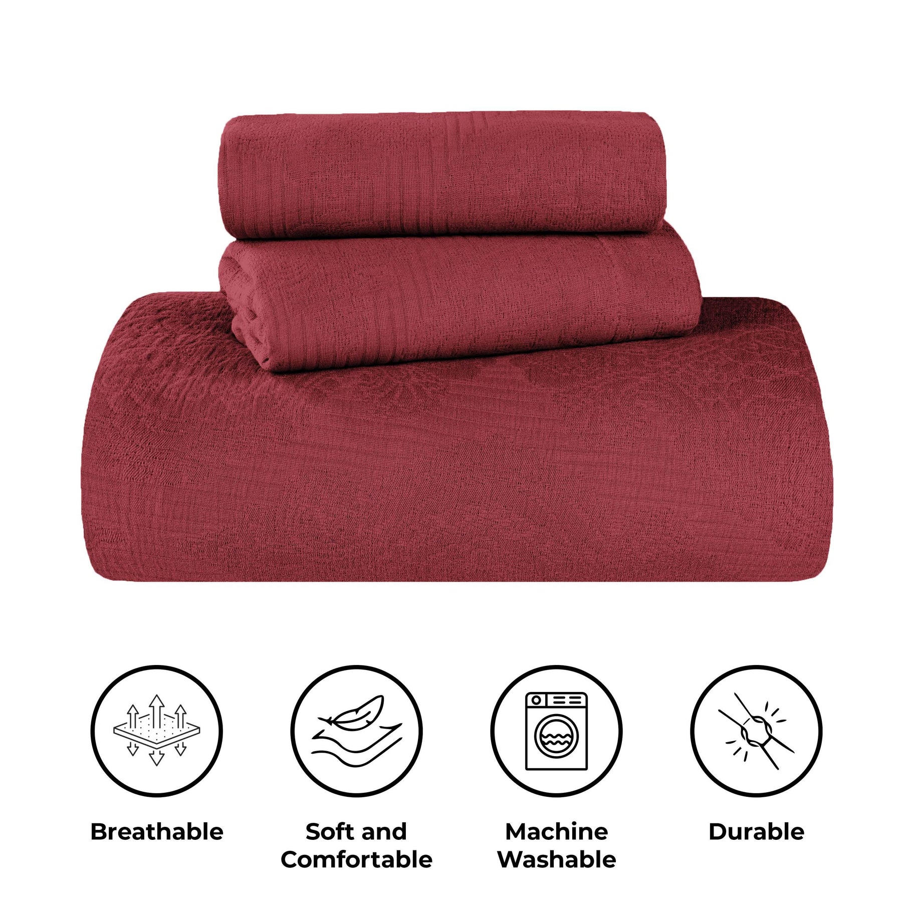 Victory Cotton Matelasse Scrolling Medallion Airy Bedspread Set