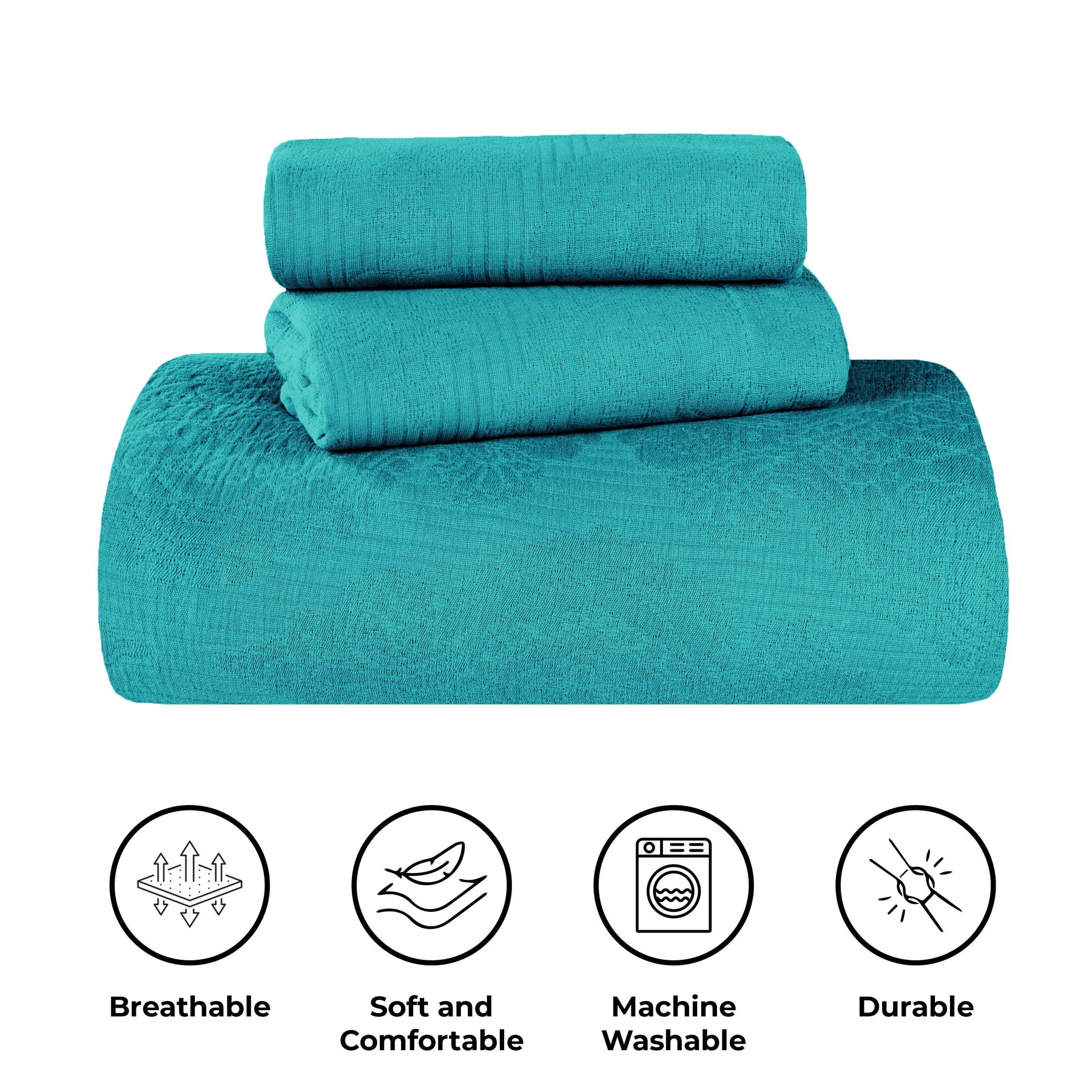 Victory Cotton Matelasse Scrolling Medallion Airy Bedspread Set