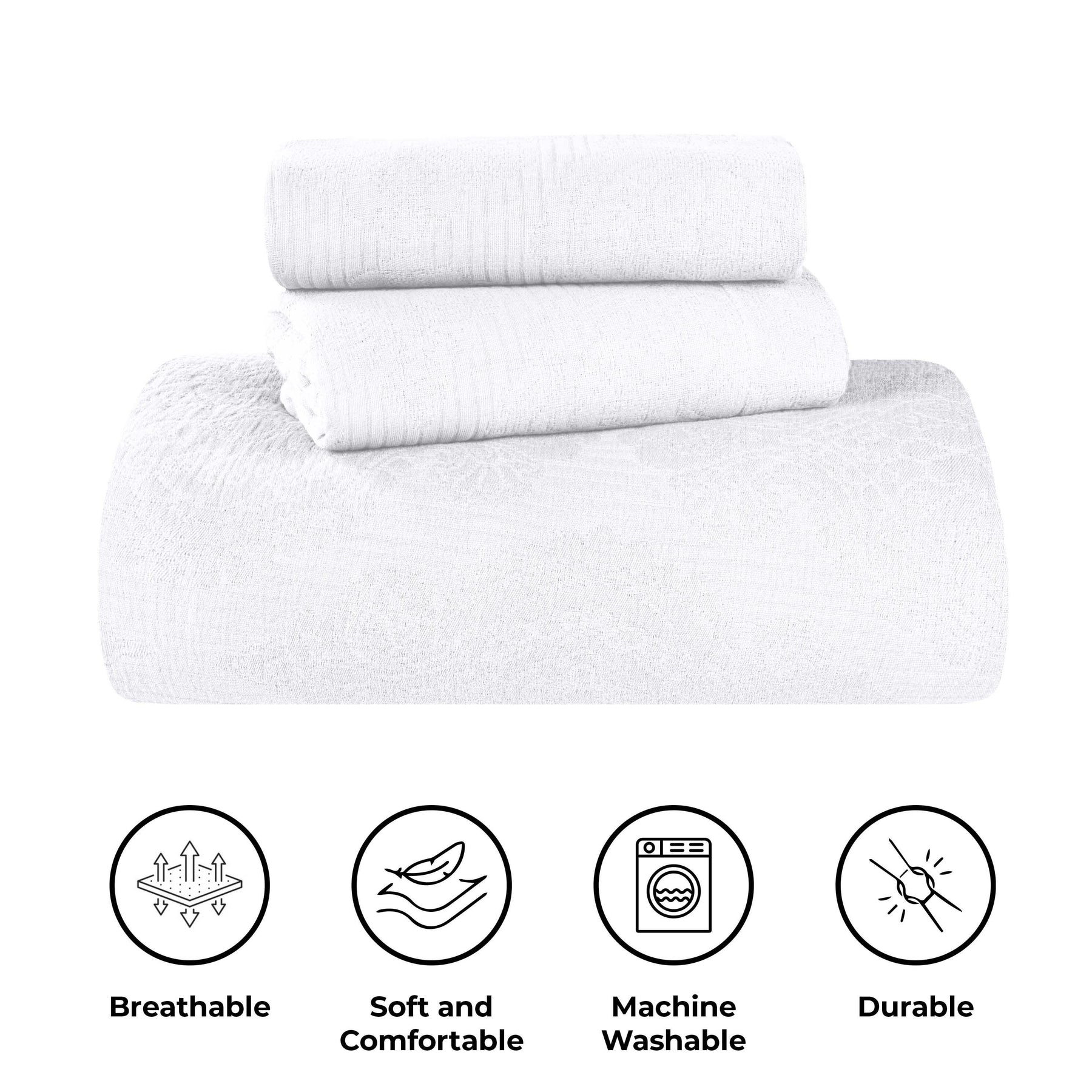 Victory Cotton Matelasse Scrolling Medallion Airy Bedspread Set