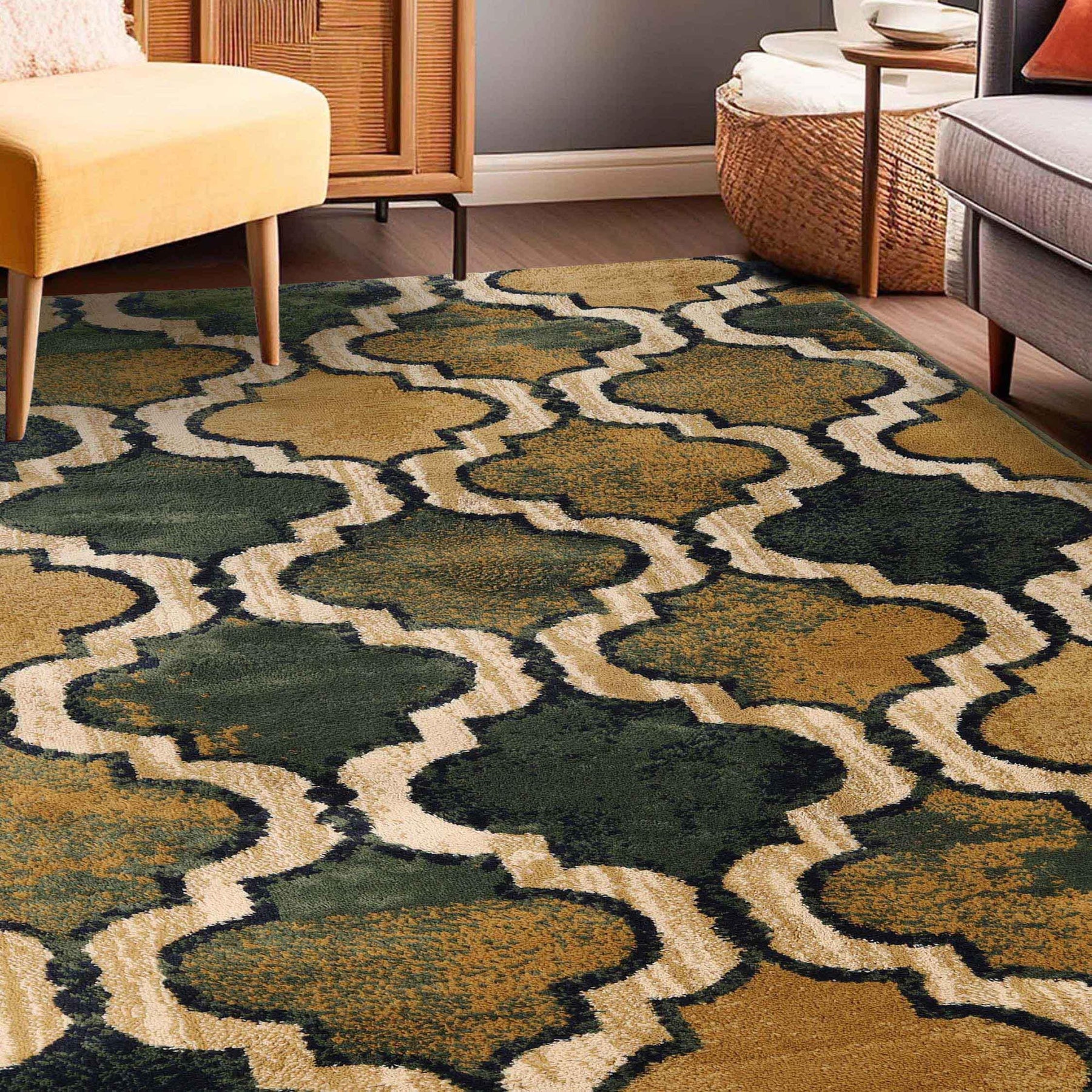 Viking Contemporary Geometric Trellis Indoor Area Rug or Runner