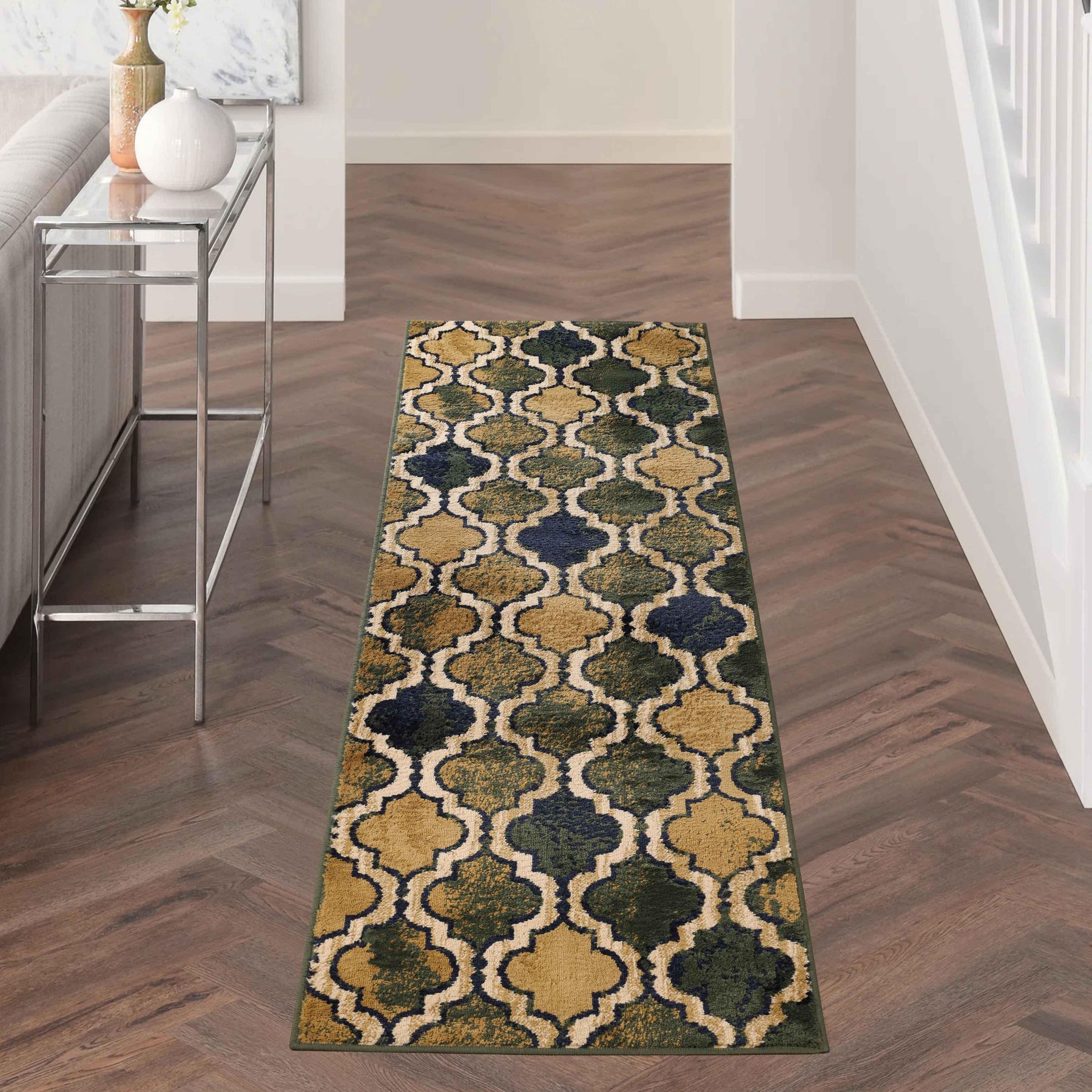 Viking Contemporary Geometric Trellis Indoor Area Rug or Runner