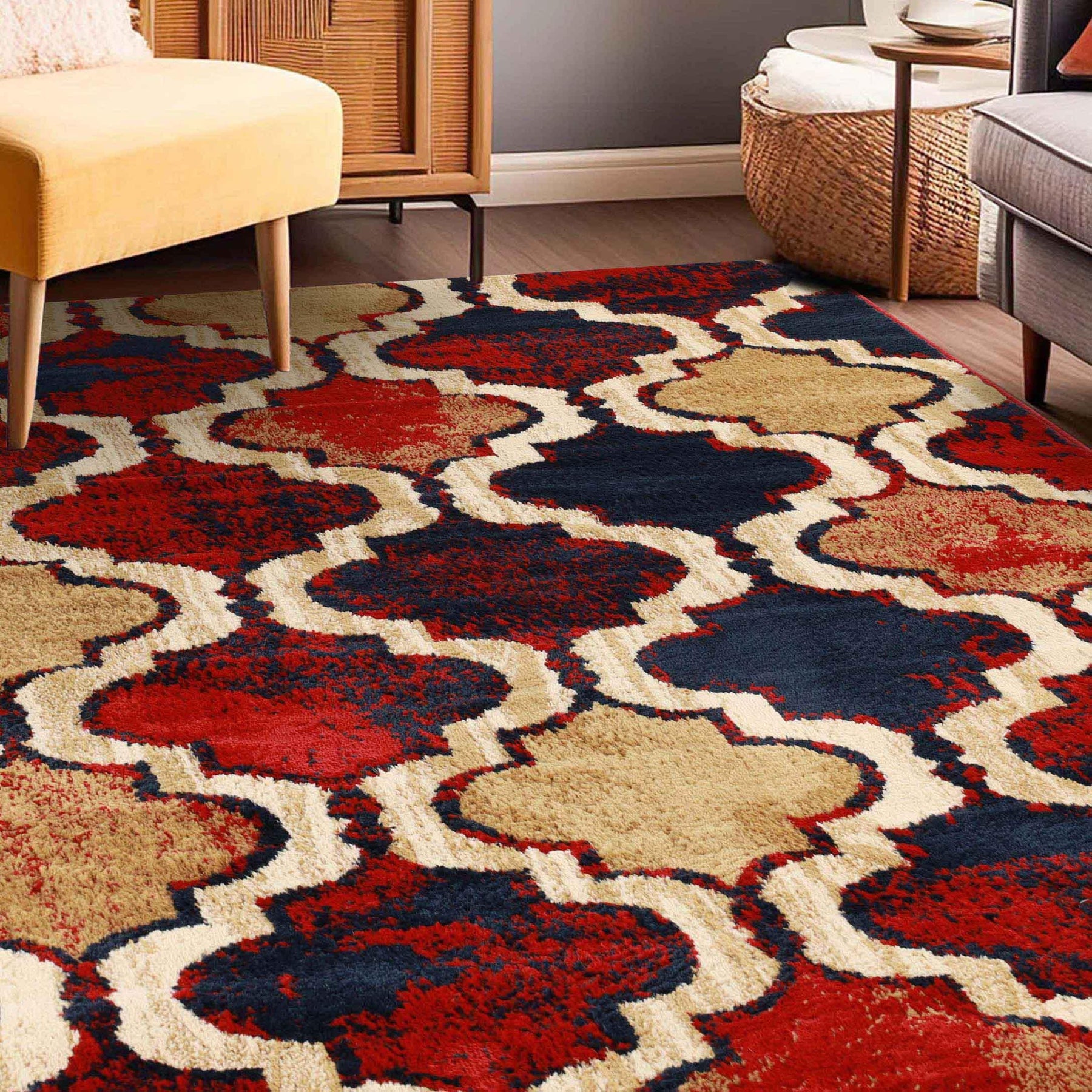 Viking Contemporary Geometric Trellis Indoor Area Rug or Runner