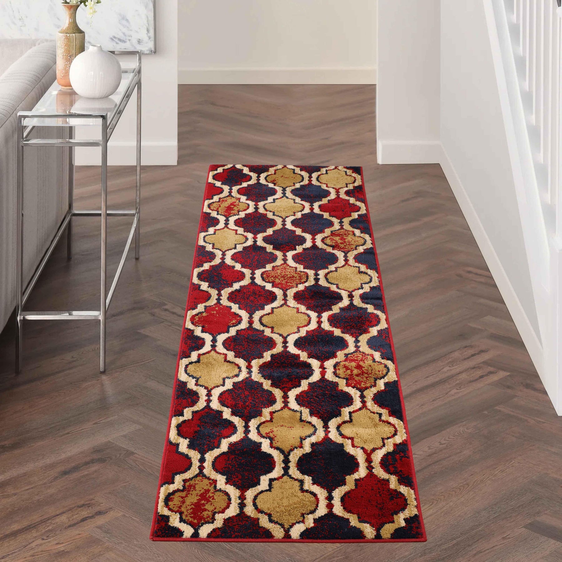 Viking Contemporary Geometric Trellis Indoor Area Rug or Runner