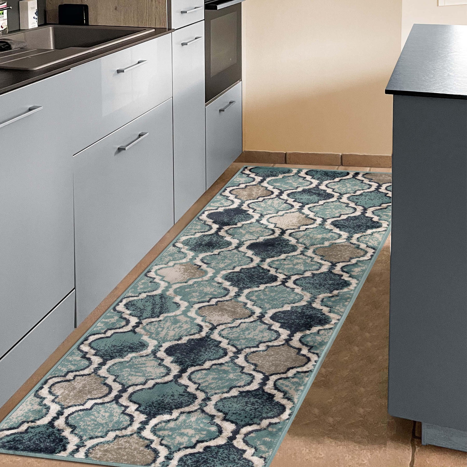 Viking Contemporary Geometric Trellis Indoor Area Rug or Runner