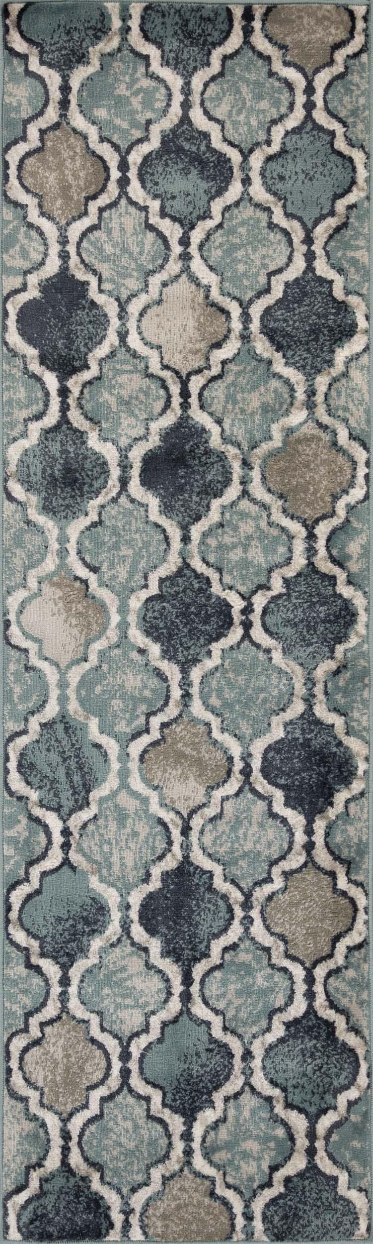 Viking Contemporary Geometric Trellis Indoor Area Rug or Runner