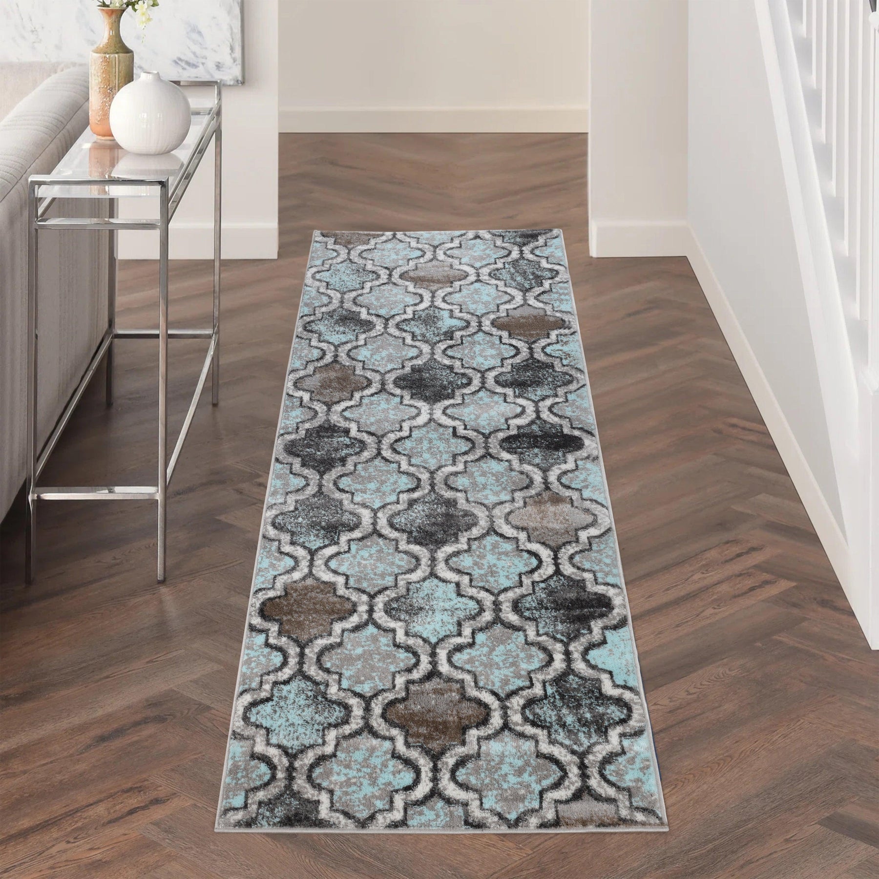 Viking Contemporary Geometric Trellis Indoor Area Rug or Runner