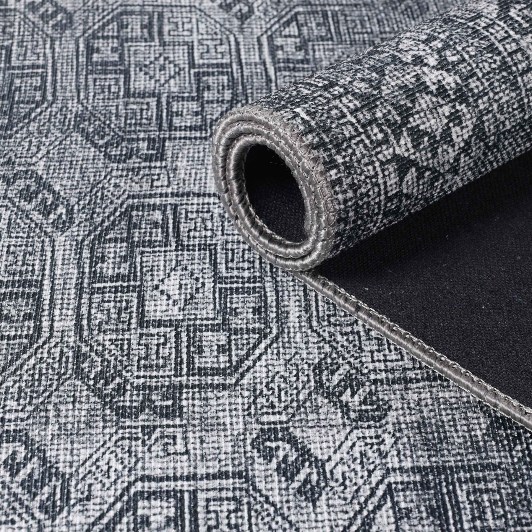 Vintage Oriental Geometric Power-Loomed Indoor Area Rug