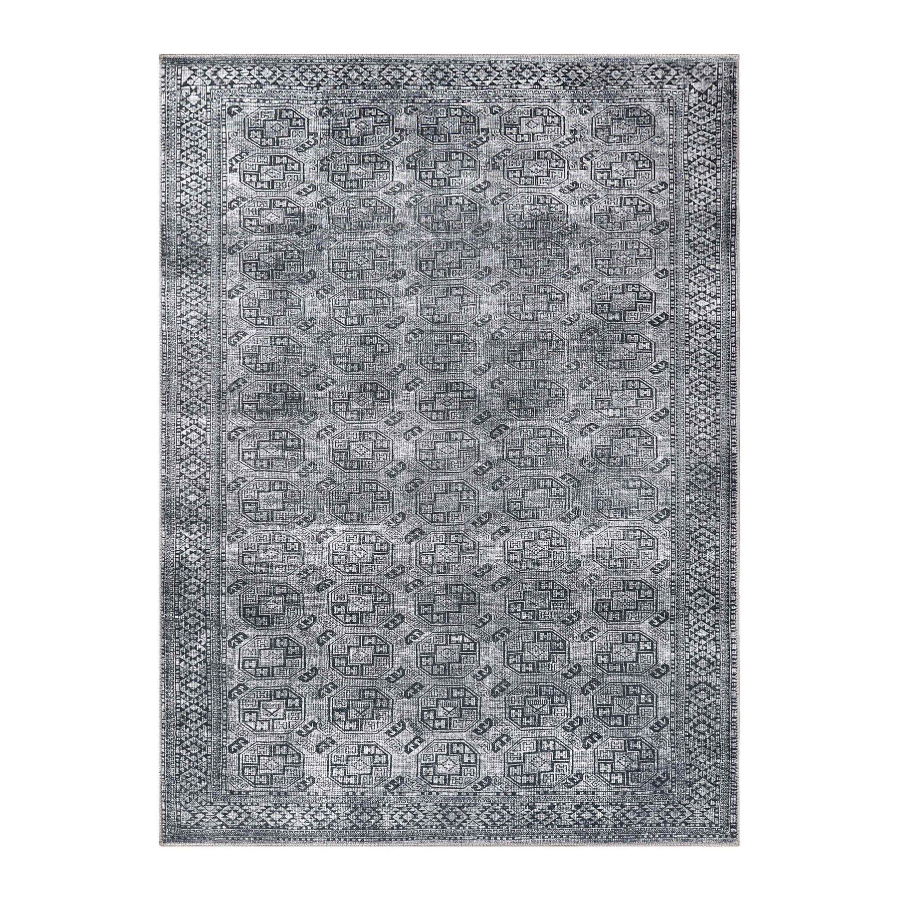 Vintage Oriental Geometric Power-Loomed Indoor Area Rug