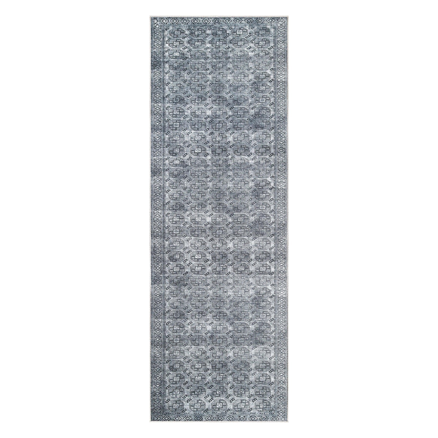 Vintage Oriental Geometric Power-Loomed Indoor Area Rug