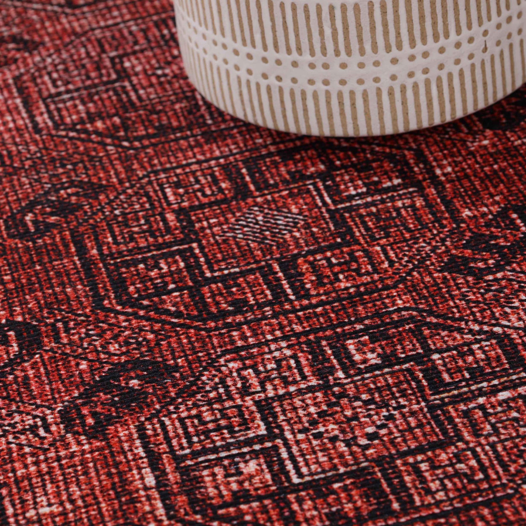 Vintage Oriental Geometric Power-Loomed Indoor Area Rug