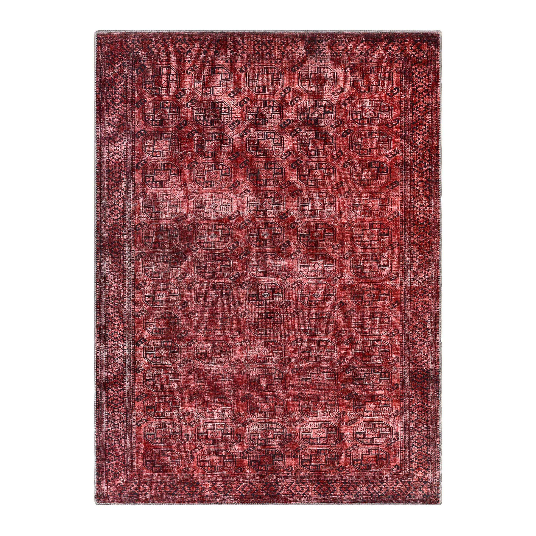 Vintage Oriental Geometric Power-Loomed Indoor Area Rug