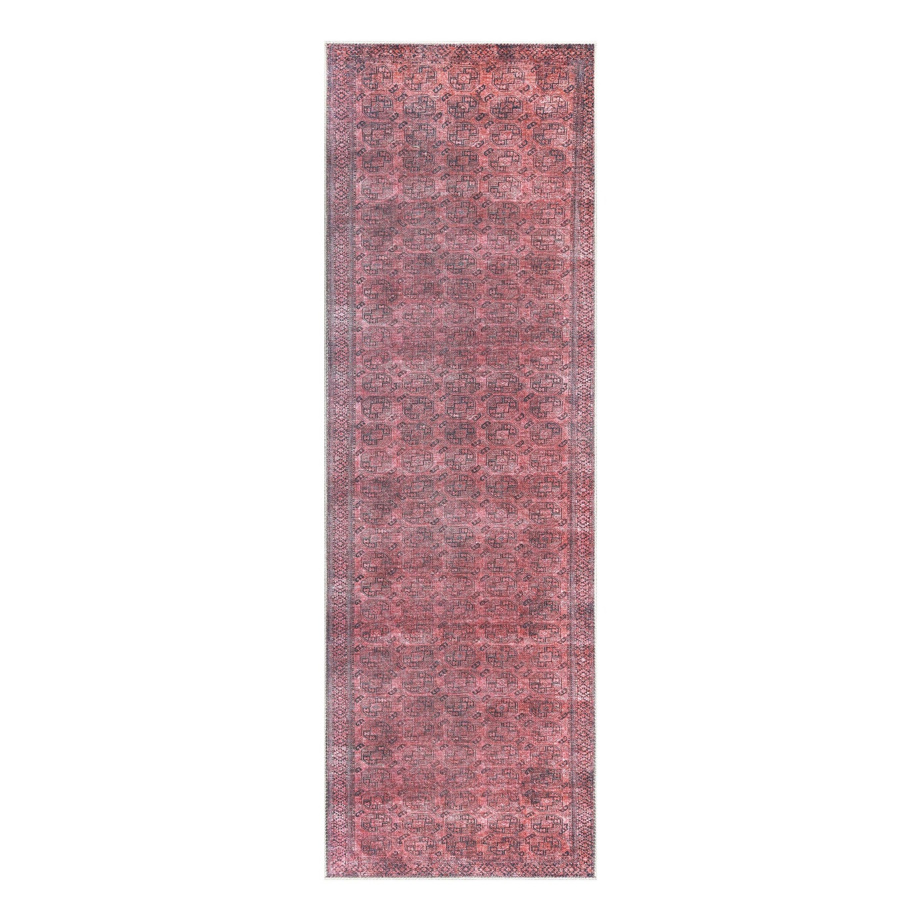 Vintage Oriental Geometric Power-Loomed Indoor Area Rug