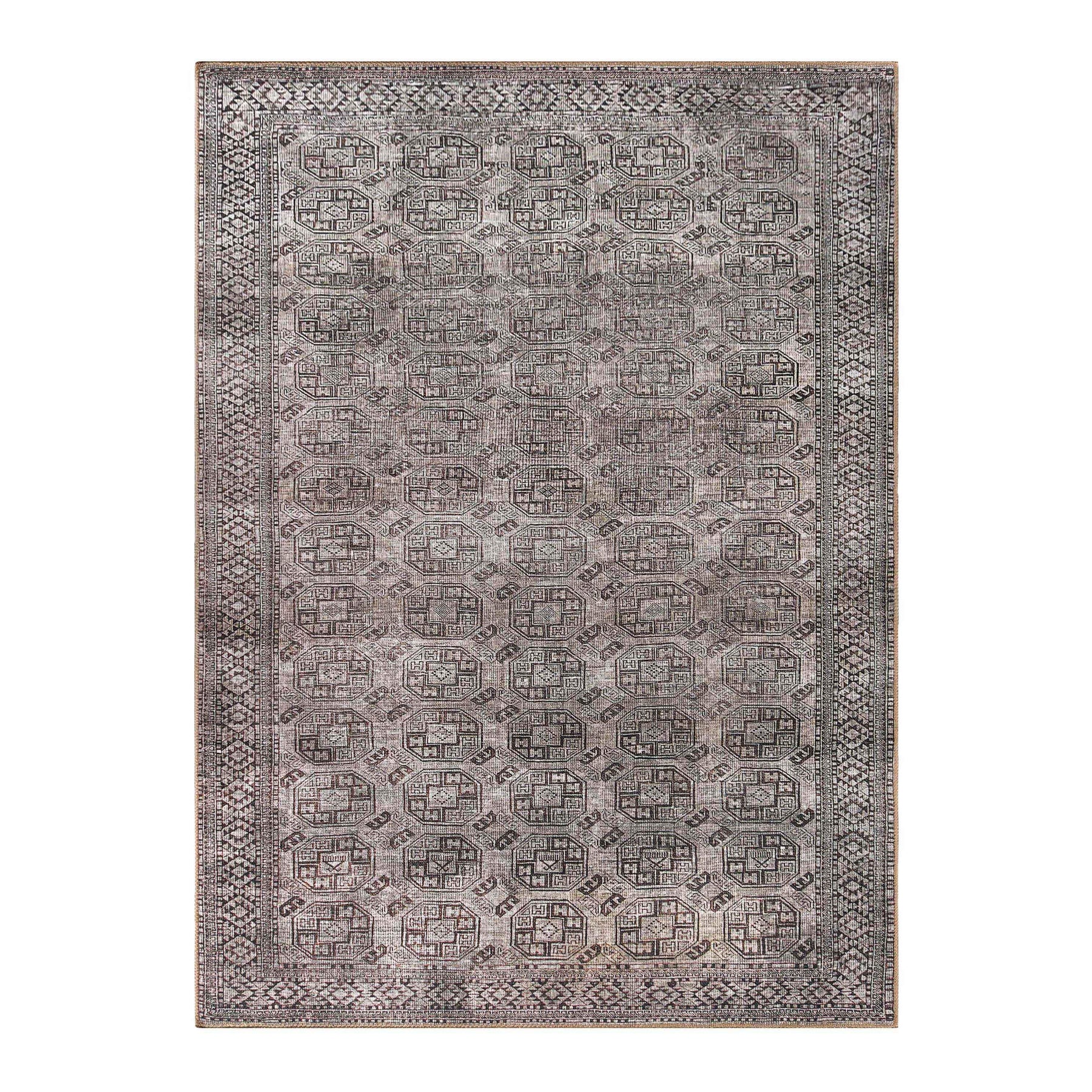 Vintage Oriental Geometric Power-Loomed Indoor Area Rug