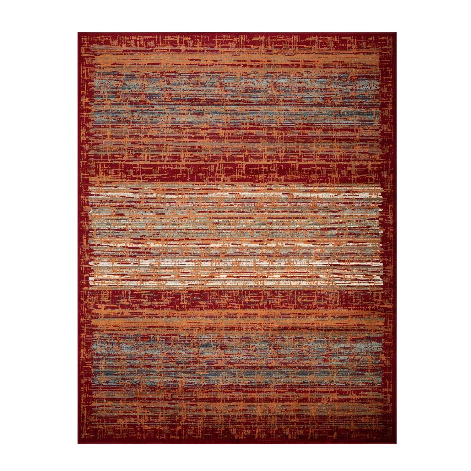 Vista Vintage Artistic Striped Lines Indoor Area Rug or Runner Rug
