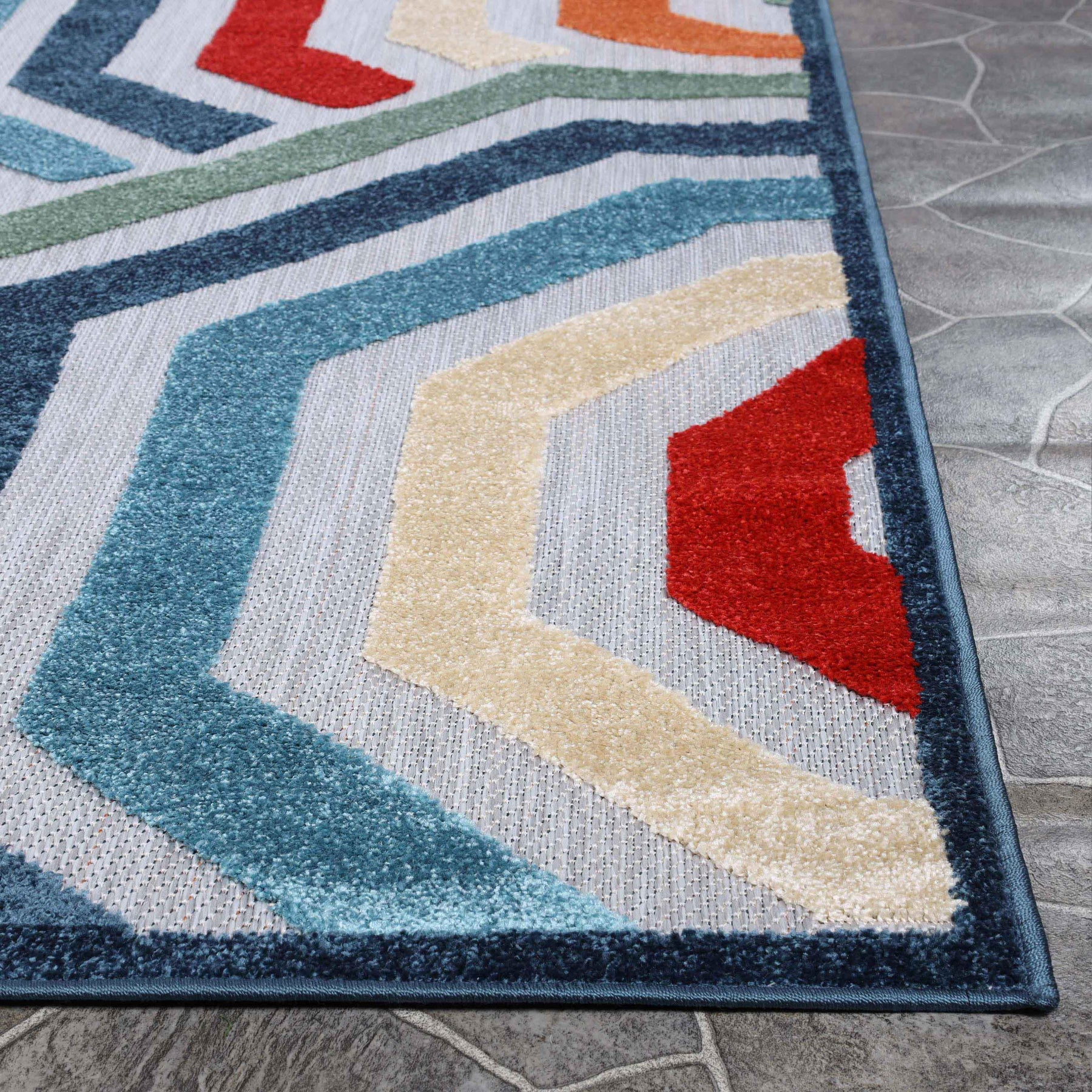 Waimea Geometric Coastal Rugs Indoor Outdoor Area Rug