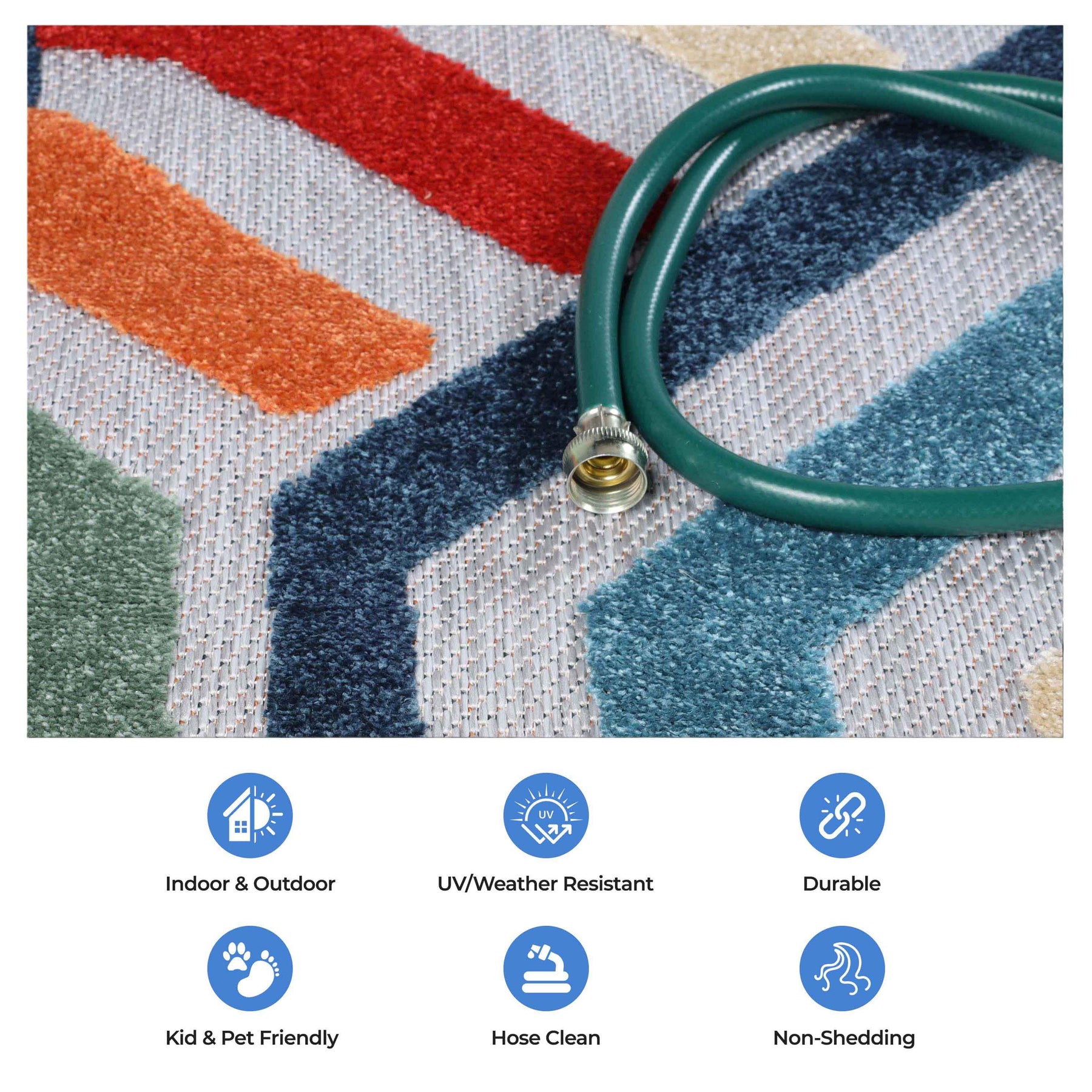 Waimea Geometric Coastal Rugs Indoor Outdoor Area Rug