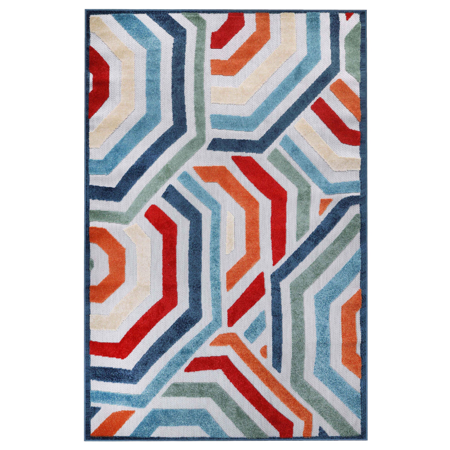 Waimea Geometric Coastal Rugs Indoor Outdoor Area Rug