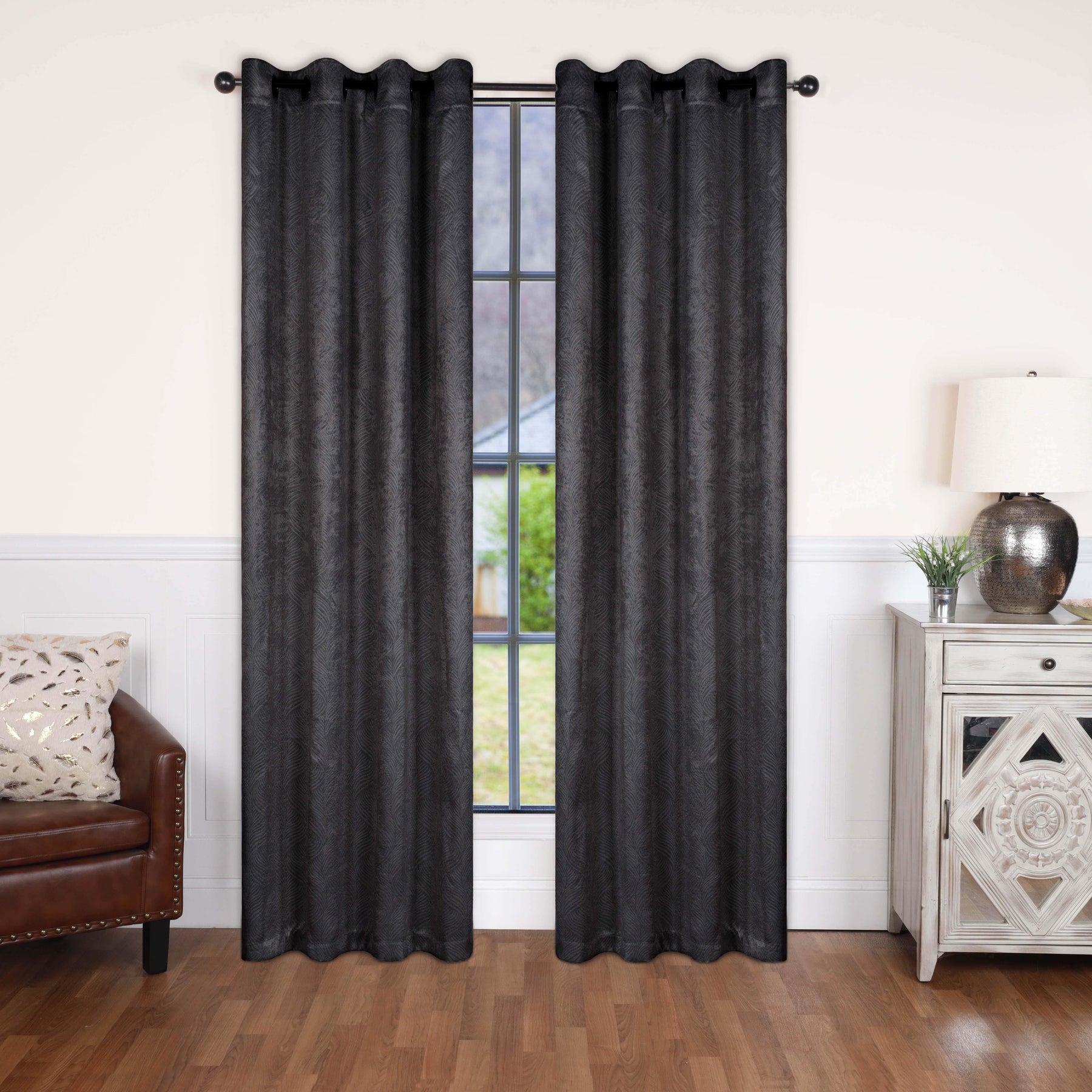 Waverly Geometric Washable Room Darkening Blackout Curtains, Set of 2