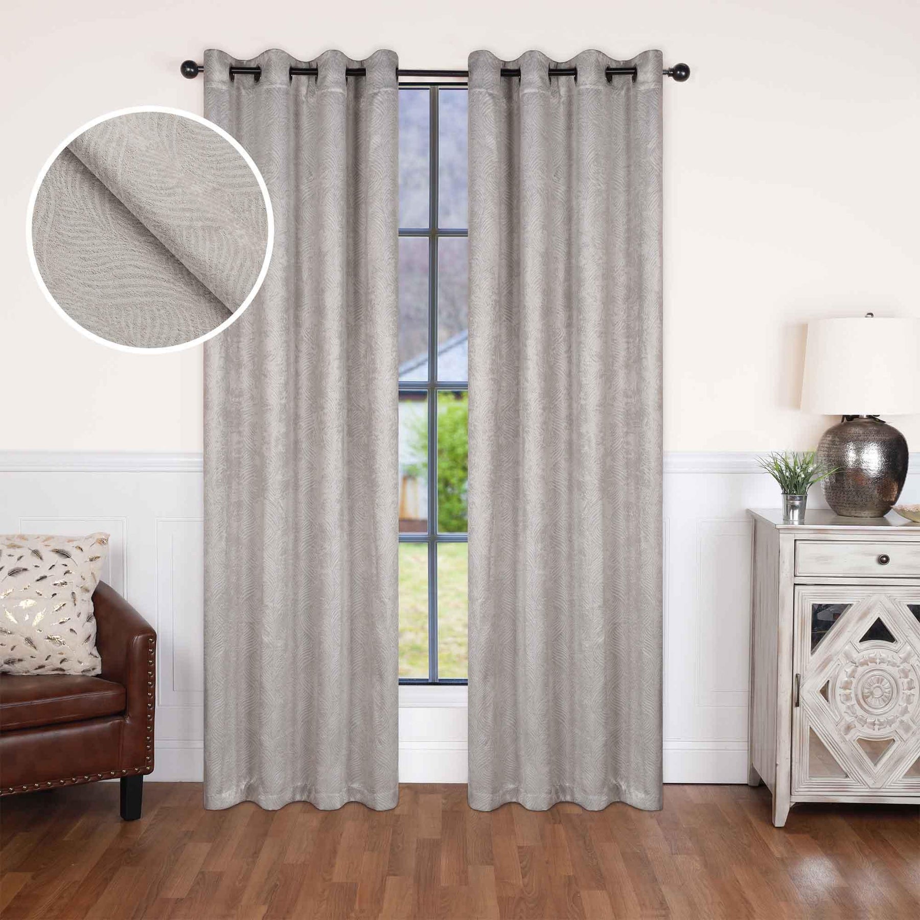 Waverly Geometric Washable Room Darkening Blackout Curtains, Set of 2