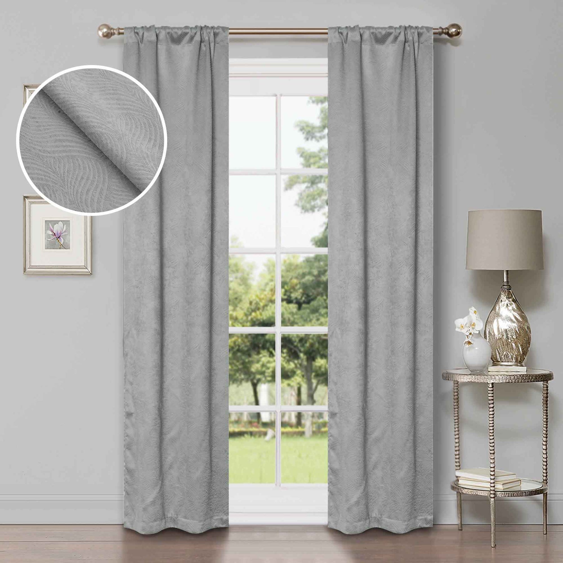Waverly Geometric Washable Room Darkening Blackout Curtains, Set of 2