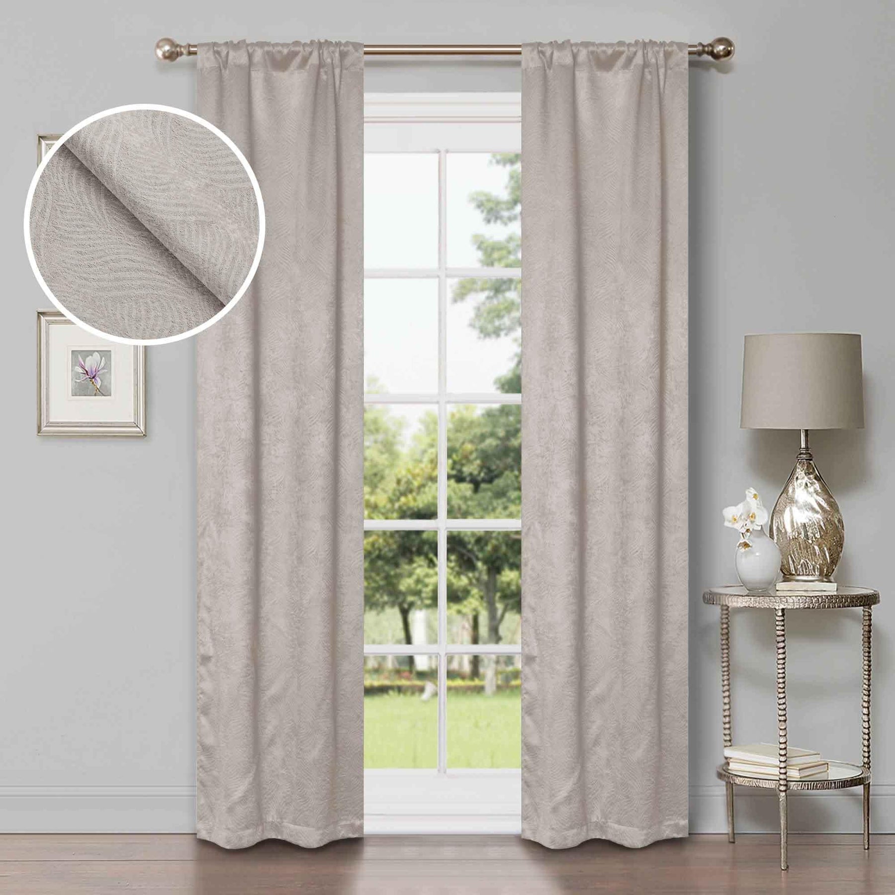 Waverly Geometric Washable Room Darkening Blackout Curtains, Set of 2
