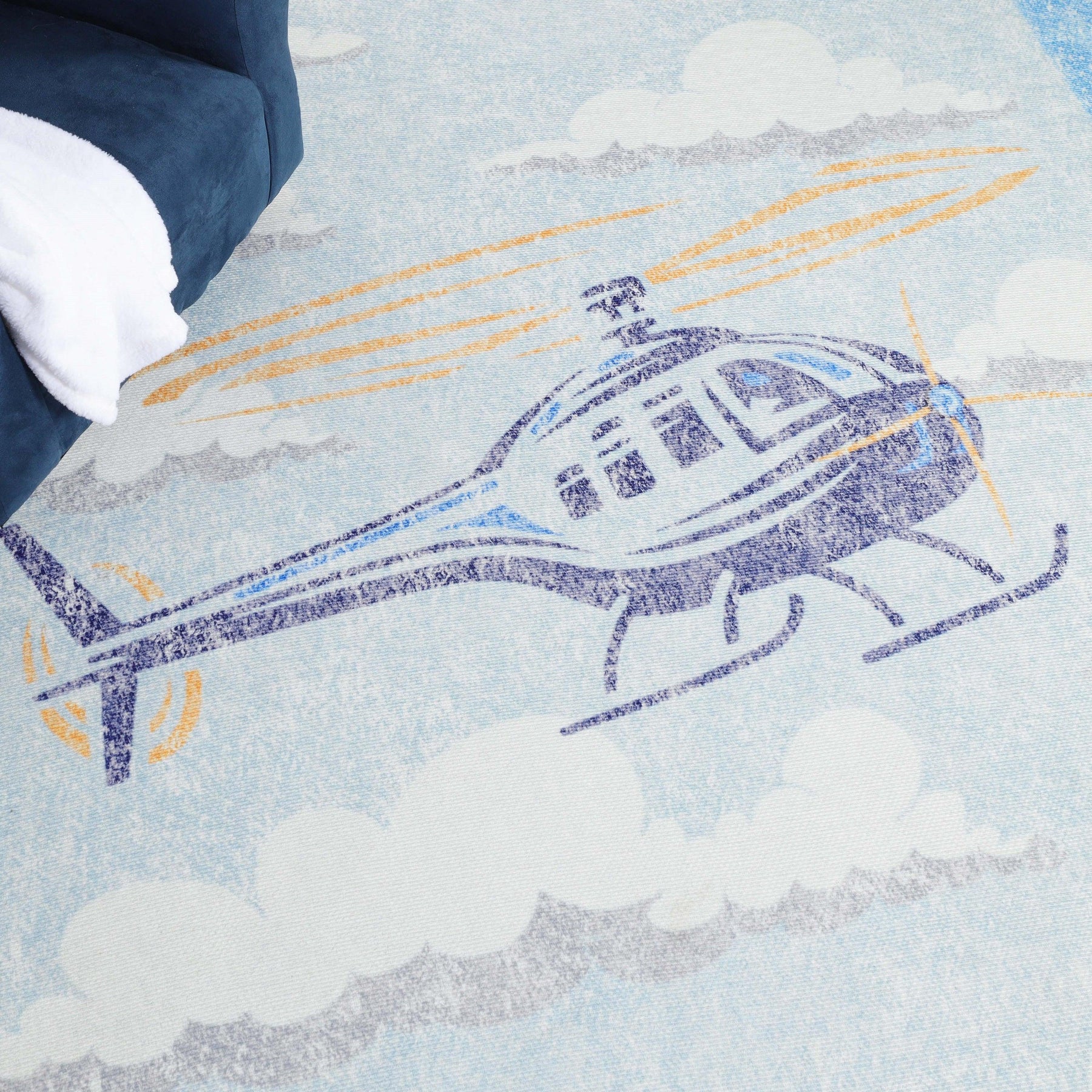 World Traveler Helicopter Kids Rug Indoor Large Area Rugs
