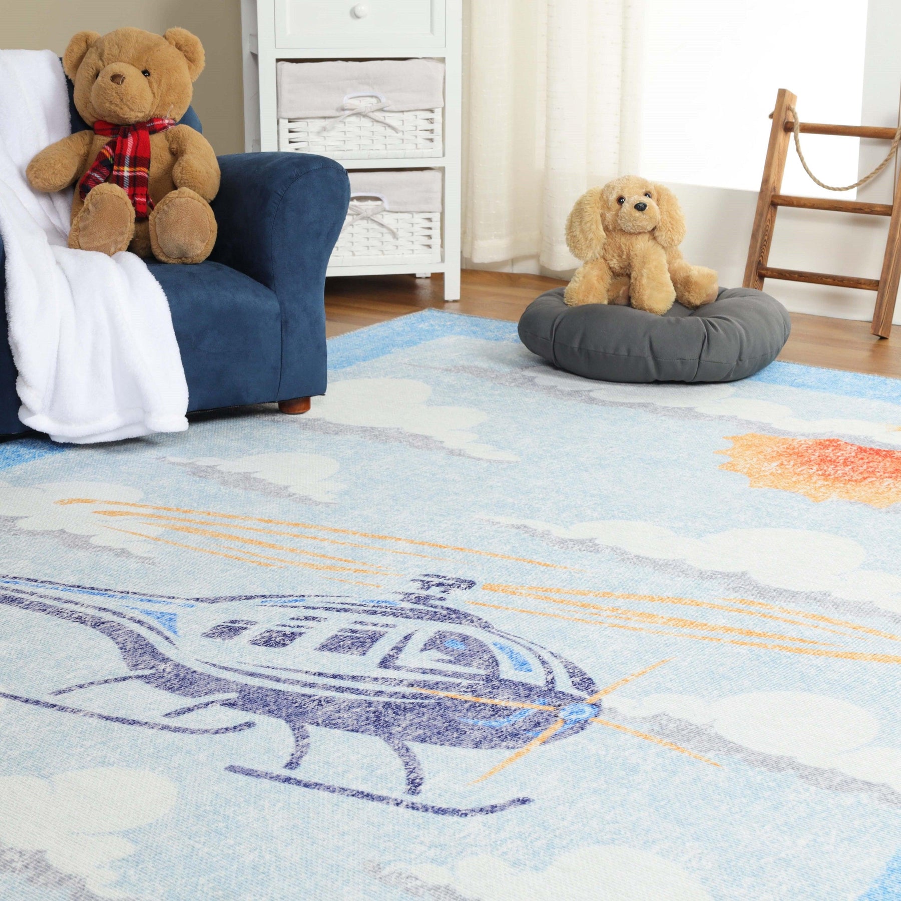 World Traveler Helicopter Kids Rug Indoor Large Area Rugs