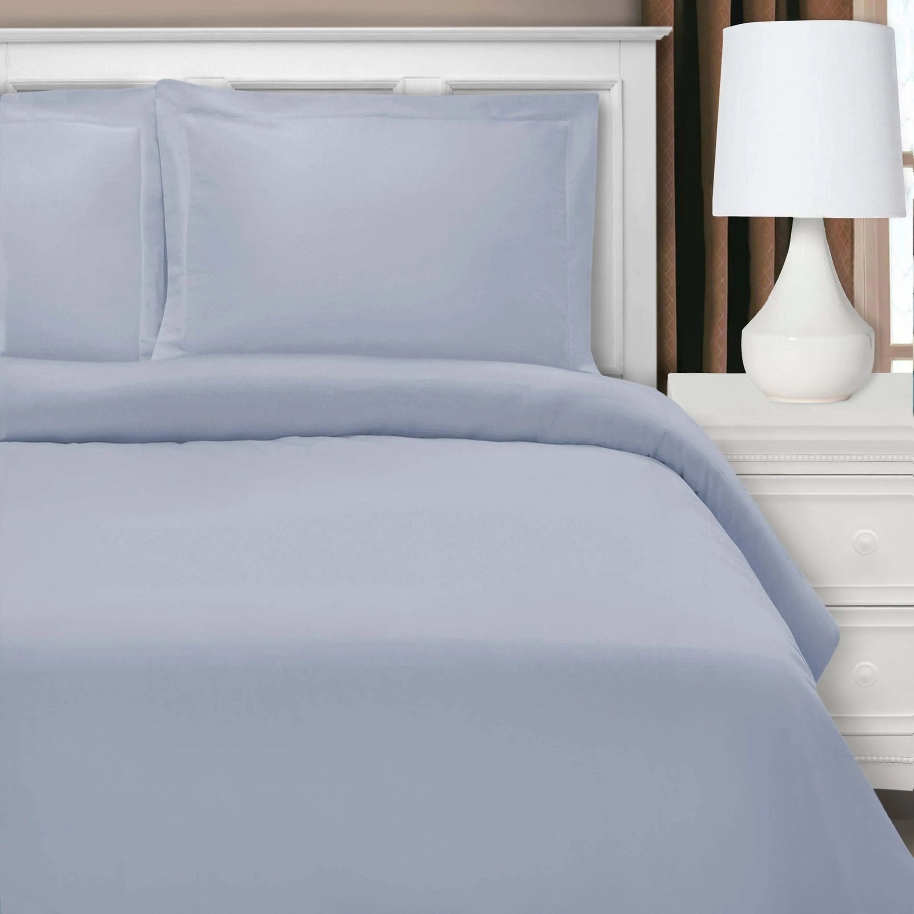Wrinkle Resistant Cotton Blend Solid Duvet Cover Set
