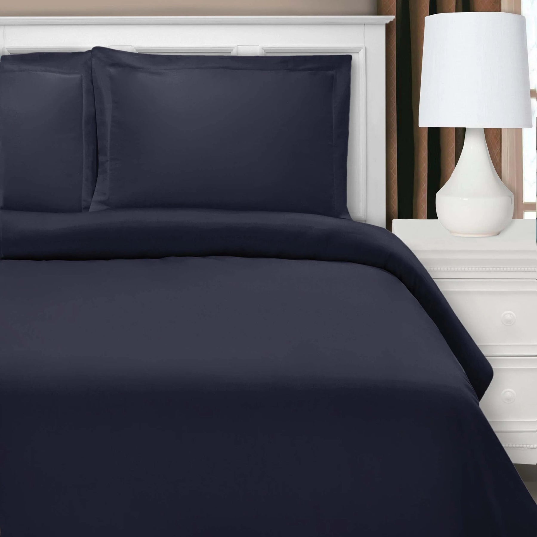 Wrinkle Resistant Cotton Blend Solid Duvet Cover Set