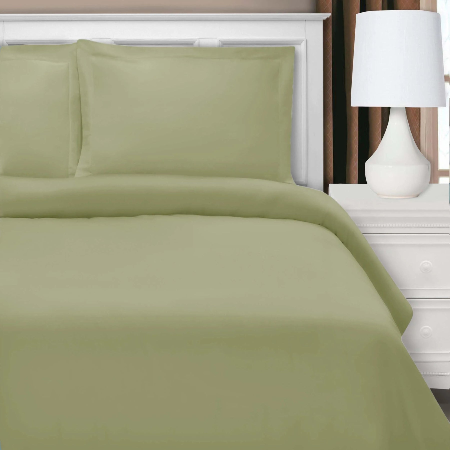 Wrinkle Resistant Cotton Blend Solid Duvet Cover Set