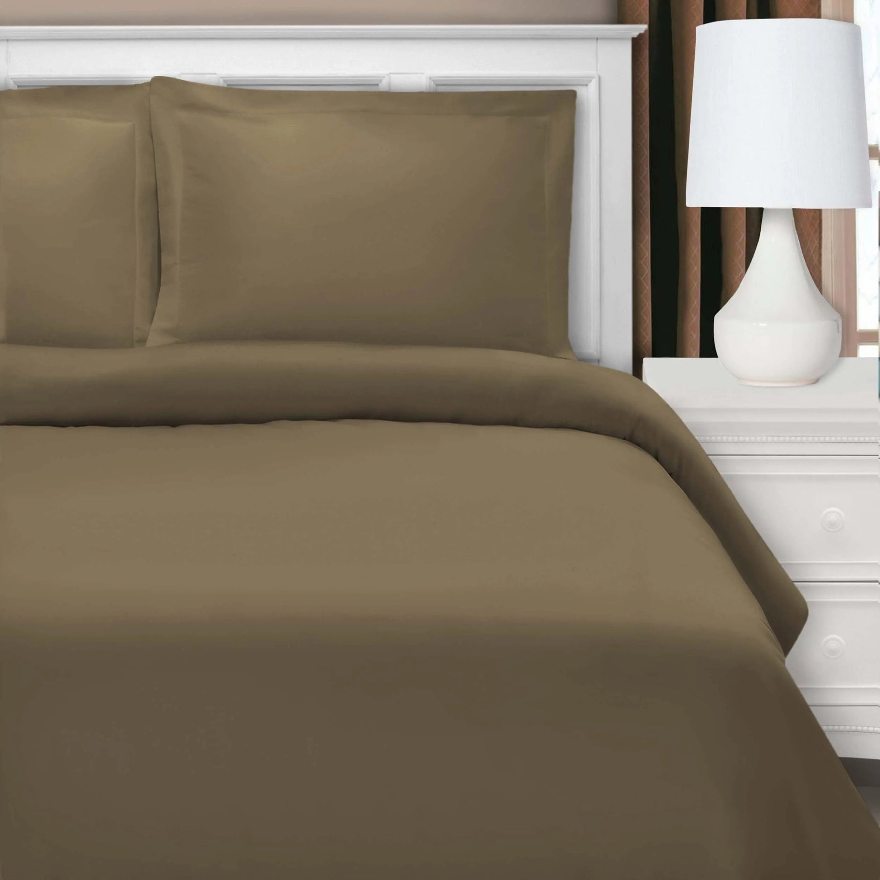 Wrinkle Resistant Cotton Blend Solid Duvet Cover Set
