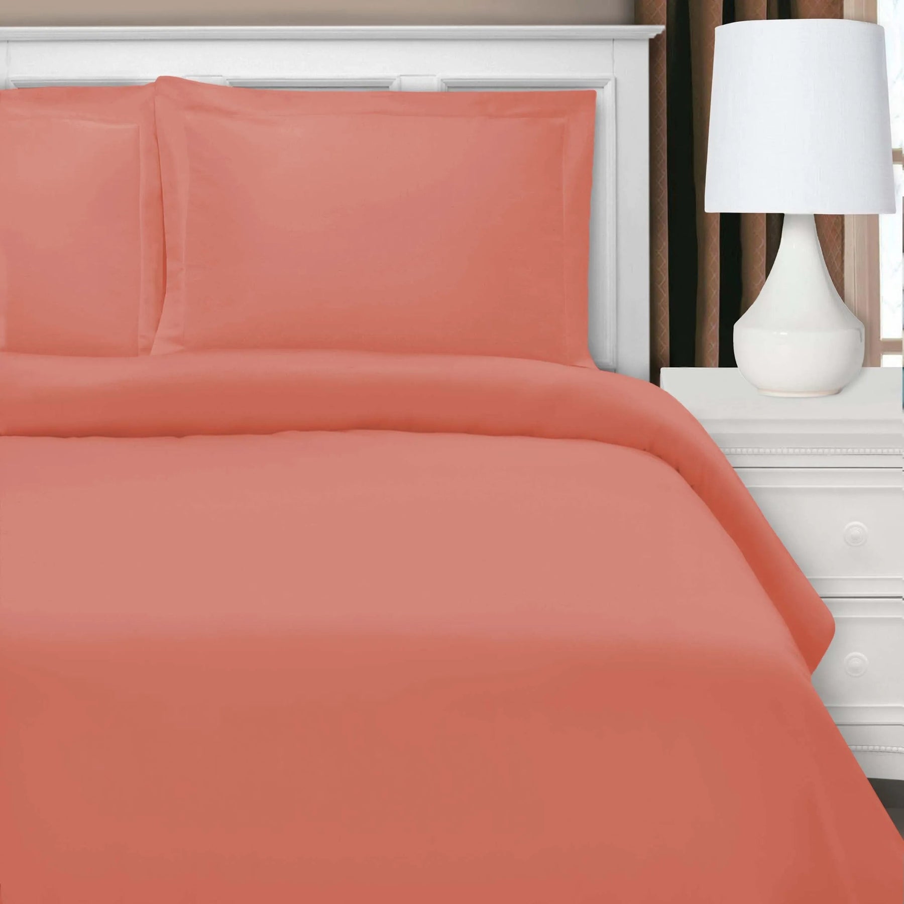 Wrinkle Resistant Cotton Blend Solid Duvet Cover Set
