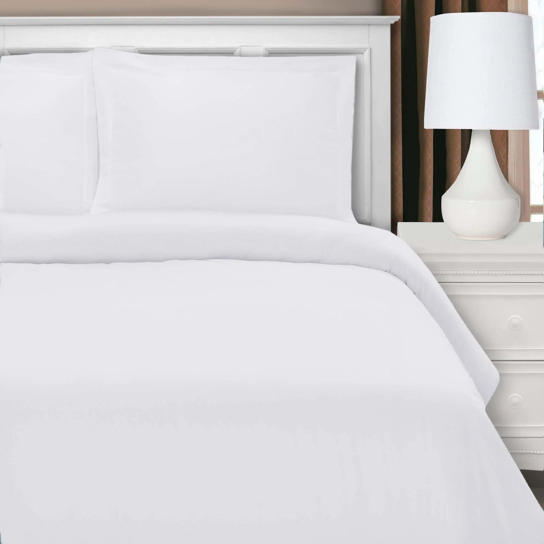Wrinkle Resistant Cotton Blend Solid Duvet Cover Set