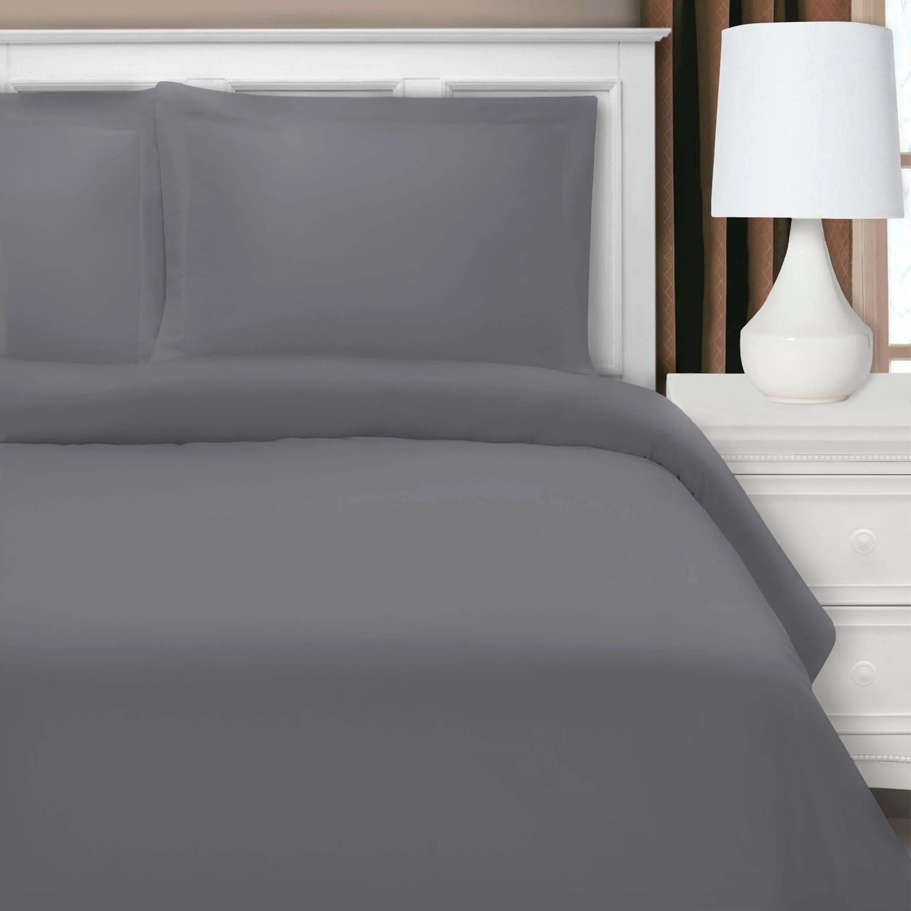 Wrinkle Resistant Cotton Blend Solid Duvet Cover Set