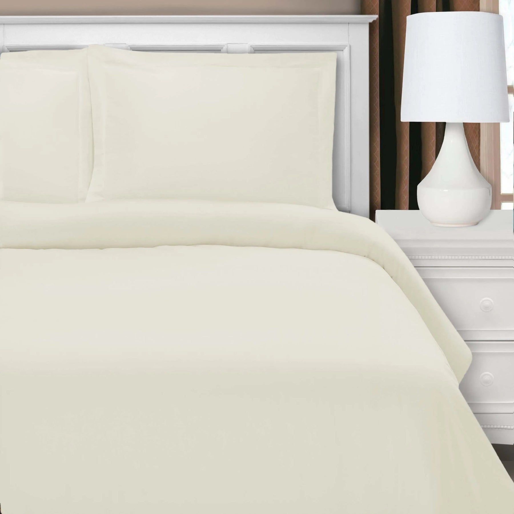 Wrinkle Resistant Cotton Blend Solid Duvet Cover Set