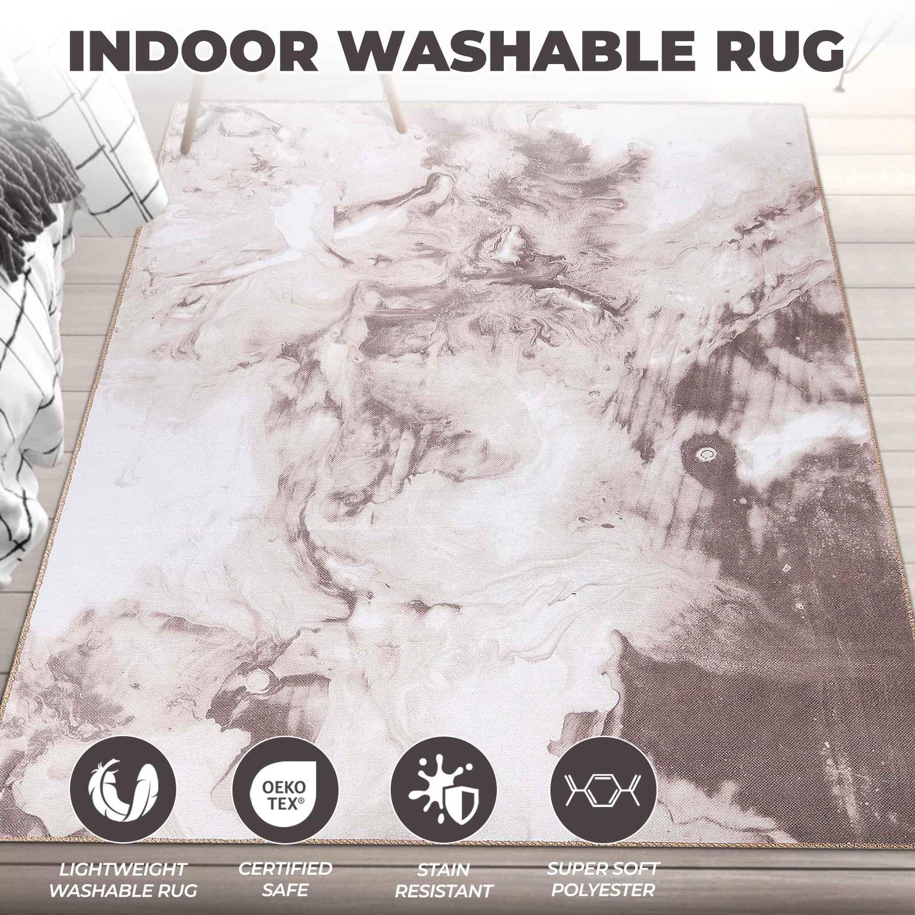 Yuma Abstract Marble Indoor Area Rugs or Runner Rug