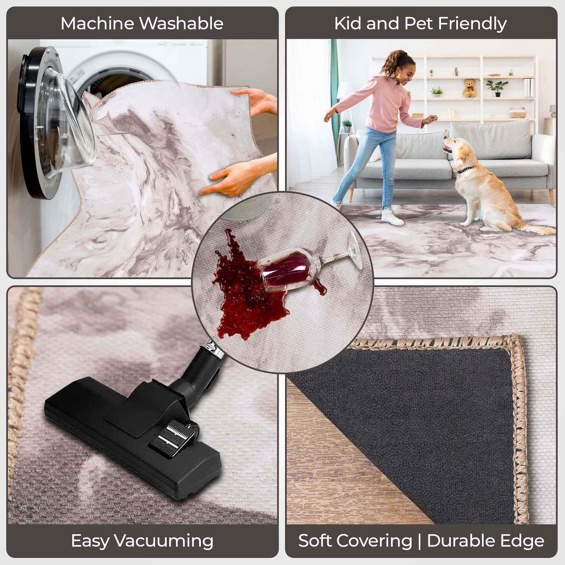 Yuma Abstract Marble Indoor Area Rugs or Runner Rug