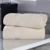 Zero-Twist Cotton Solid Soft Absorbent 2 Piece Bath Sheet Set
