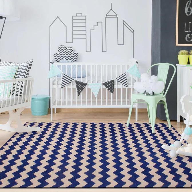 Zigzag Foldable Cotton Area Rug
