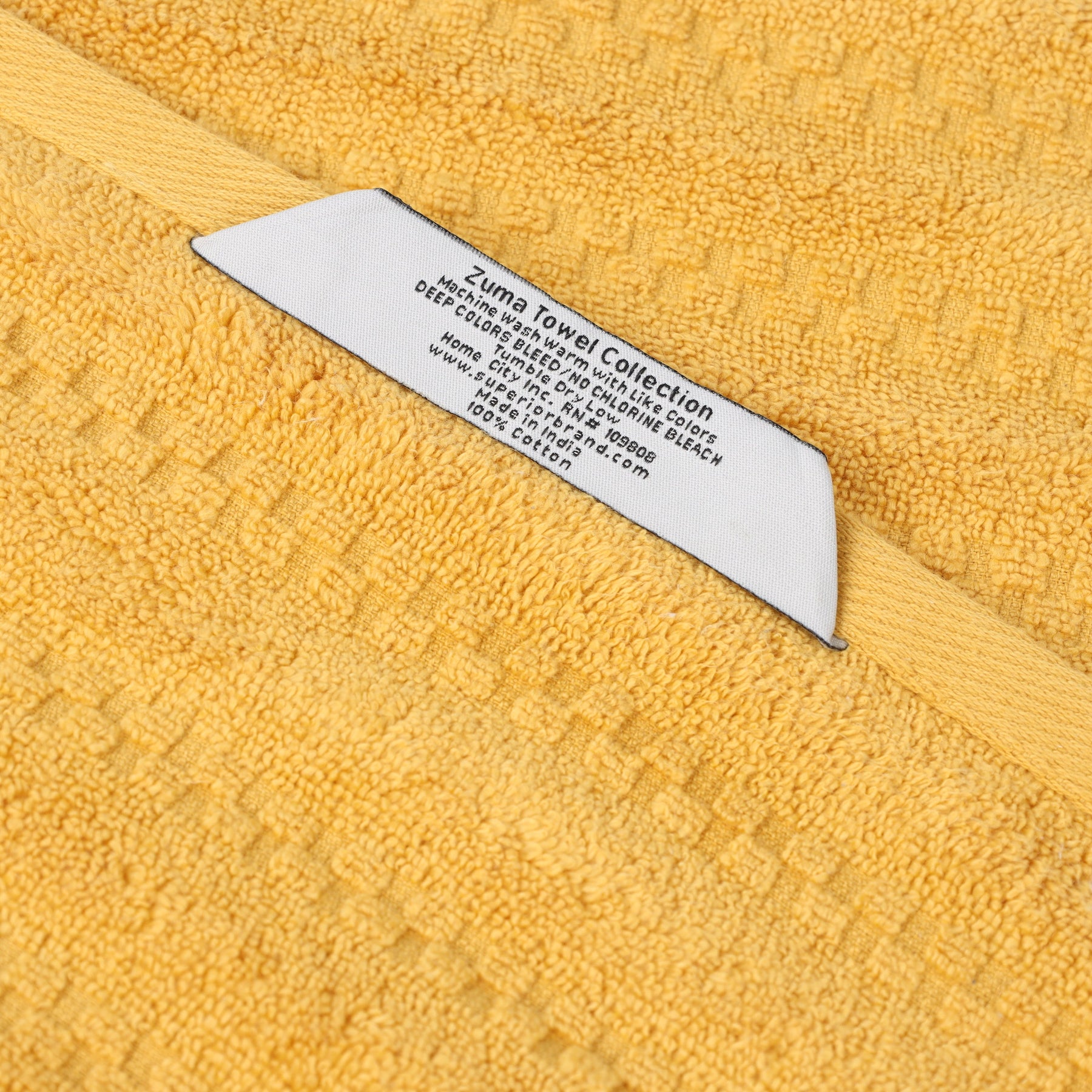 Zuma Zero Twist Cotton Waffle Textured Stripes Bath Towels, Set of 2