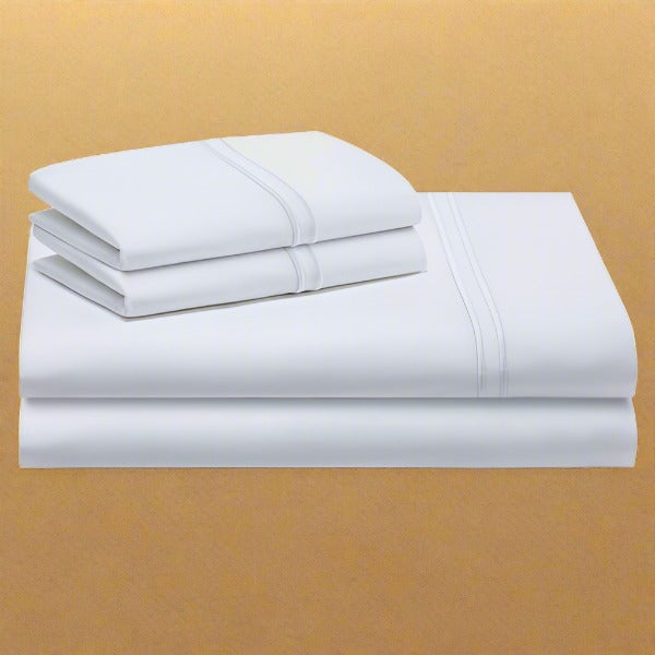 WOVEN SUPIMA COTTON SHEETS - WHITE - beddingbag.com