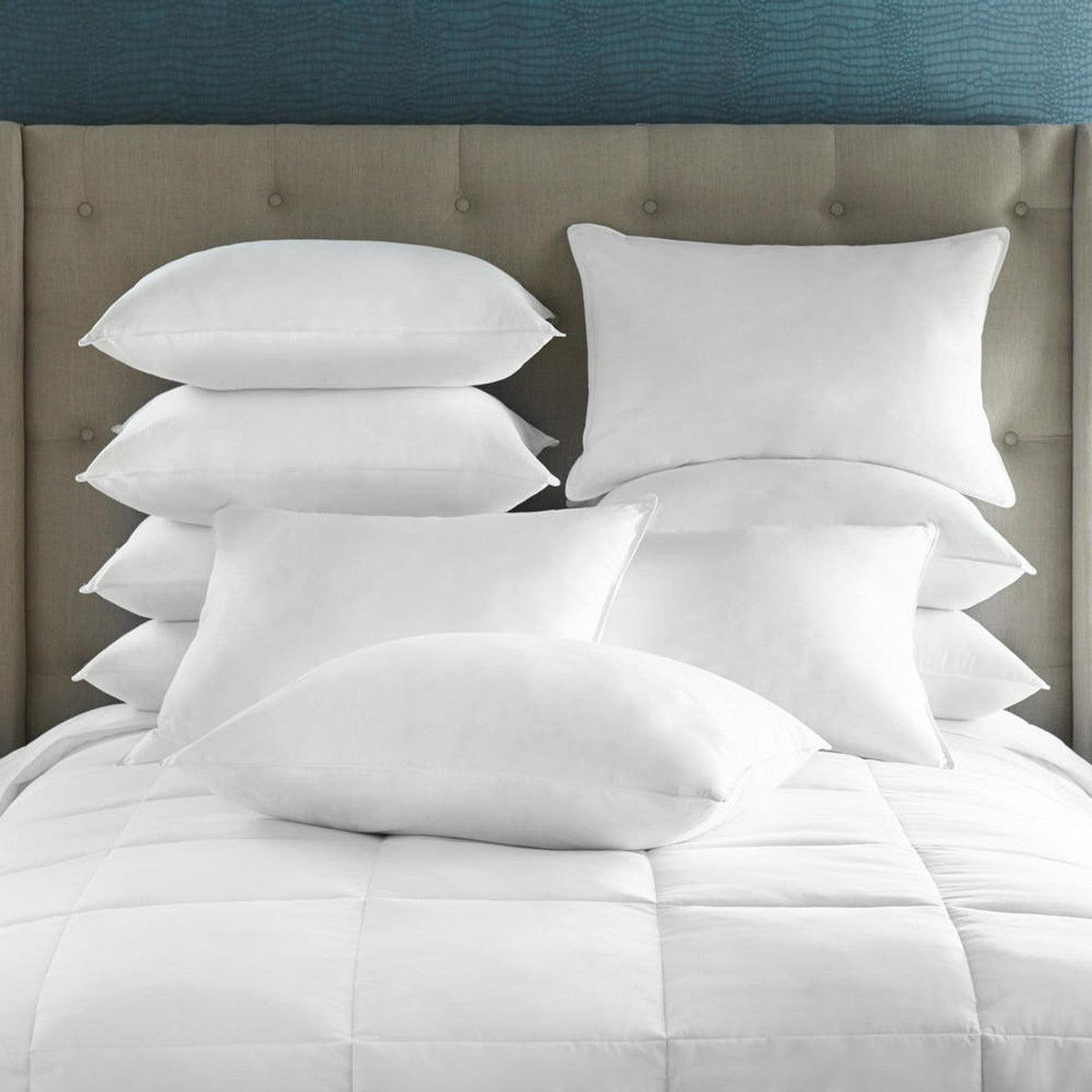 Down Alternative Bulk Pillow 10 Pack for Back & Stomach Sleepers (Hypoallergenic) - beddingbag.com
