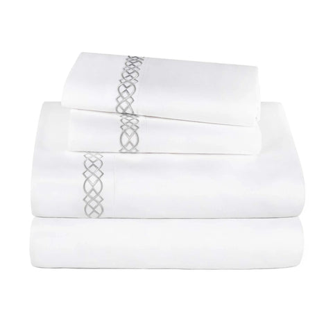 1000 Thread Count Egyptian Cotton Sateen Embroidered Sheet Set