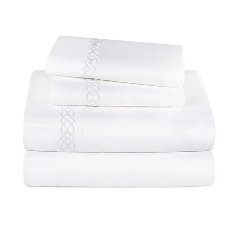 1000 Thread Count Egyptian Cotton Sateen Embroidered Sheet Set